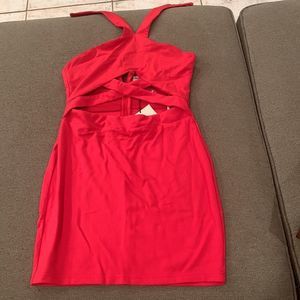Superdown sexy red halter dress